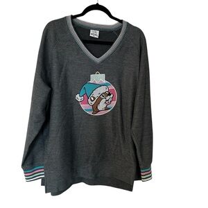 Buc-Ee’s Womens Long Sleeve V-Neck Cotton Blend Knit Christmas Sweater Sz XL GUC